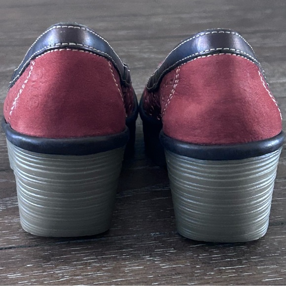 Fly London Shoes 37/7 Yika Perforated Wedges Brick Suede Leather NWOB - Picture 5 of 9